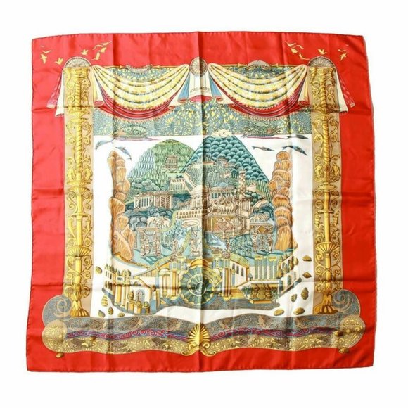 Authentic Hermes Multi-Color Pellier Silk Scarf - Picture 1 of 7